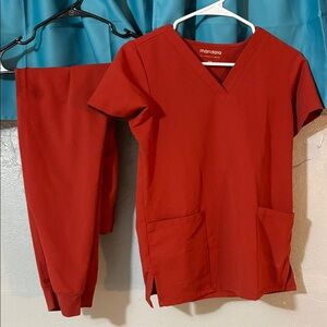 Mandala Women's Red Scrub Set